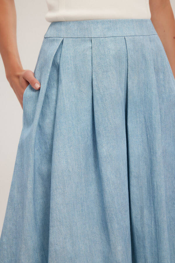 Pleated Long Skirt - 3