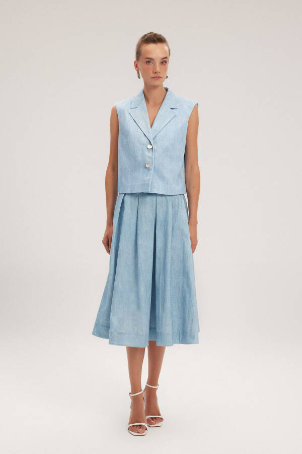 Pleated Long Skirt - 5