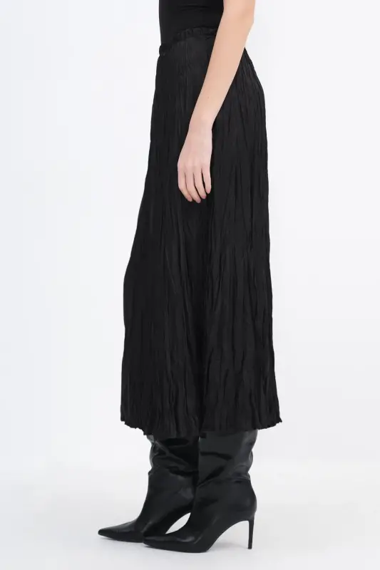 Pleated Long Skirt with Elastic Waistband E16125-b5 - 4