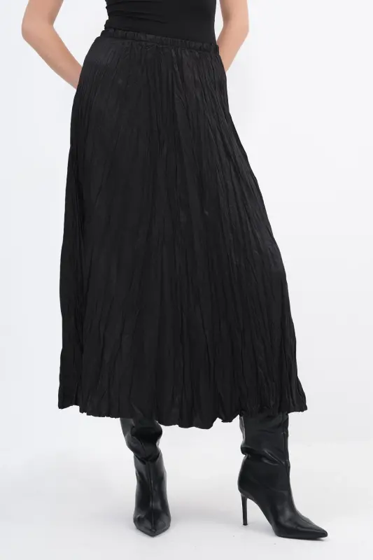 Pleated Long Skirt with Elastic Waistband E16125-b5 - 5