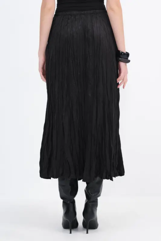 Pleated Long Skirt with Elastic Waistband E16125-b5 - 6