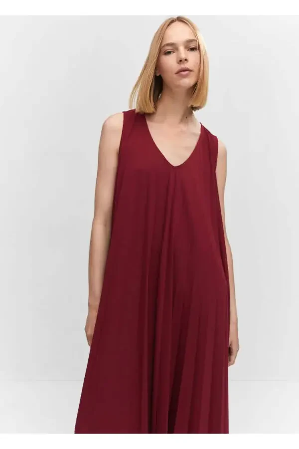 Pleated Midi Dress - 1