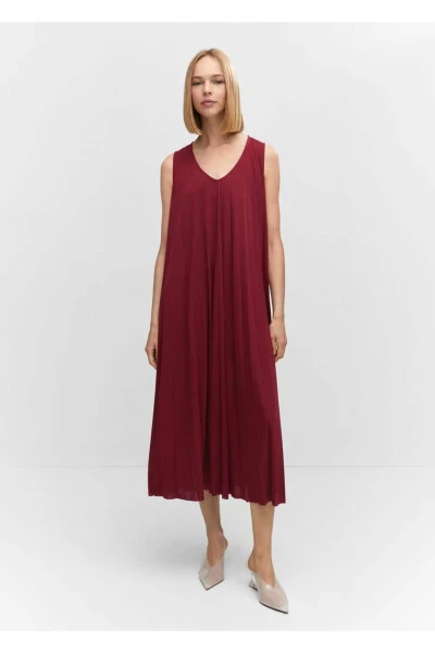 Pleated Midi Dress - MANGO (1)