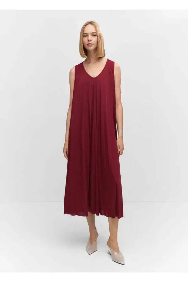 Pleated Midi Dress - 2