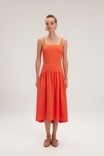 Pleated Midi Dress - 1