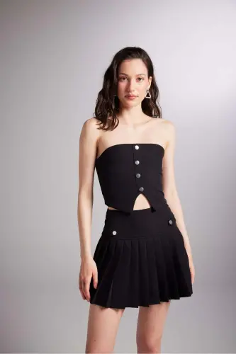 Pleated Mini Devon Skort Black - 5