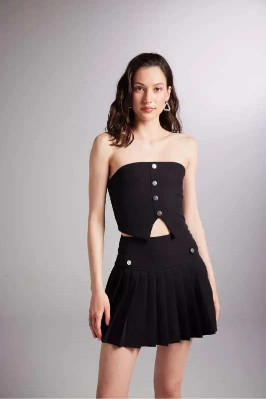 Pleated Mini Devon Skort Black - 5