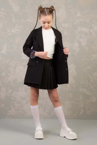 Pleated Mini Skirt - Black 