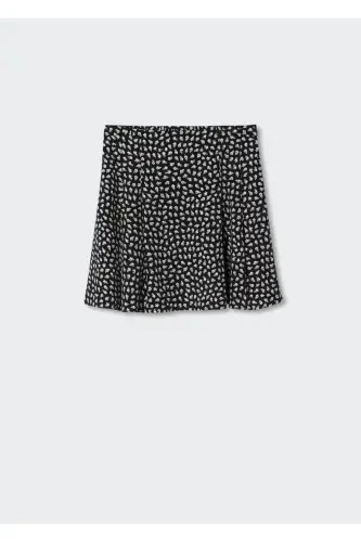 Pleated Mini Skirt-Black - 3