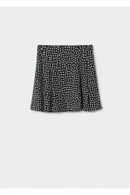 Pleated Mini Skirt-Black - 3