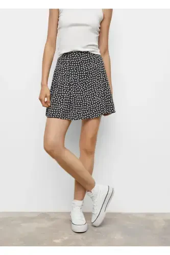 Pleated Mini Skirt-Black - 5