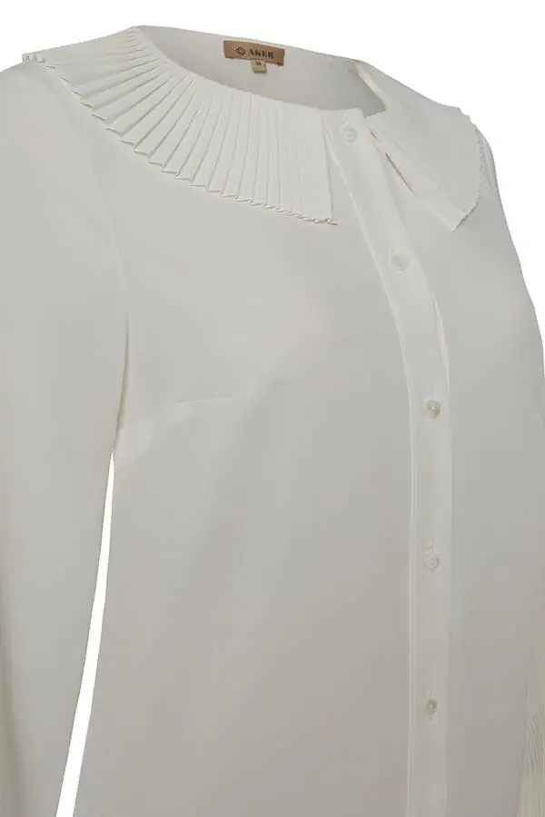 Pleated neck and cuff tunic - 2