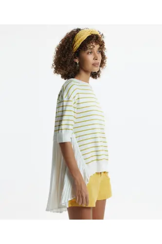Pleated Panel Short Sleeve Knit - YARGICI (1)