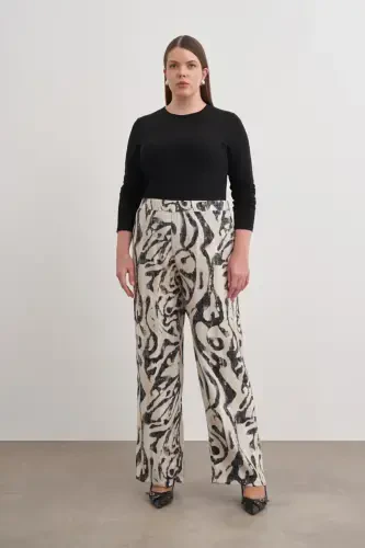 Pleated Patterned Trousers Skirt - AKER (1)