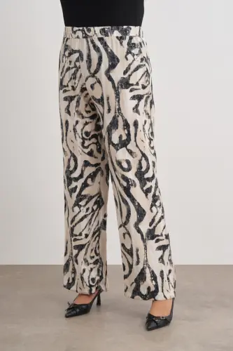 Pleated Patterned Trousers Skirt - 5