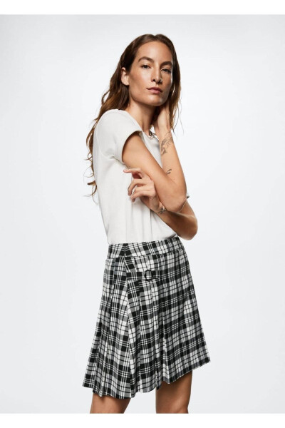 Pleated Plaid Skirt - MANGO WOMAN