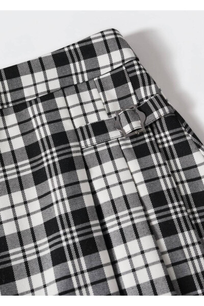 Pleated Plaid Skirt - 7