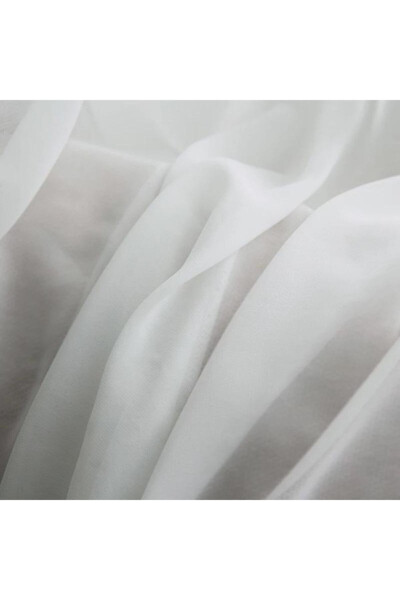 Pleated Plain Voile Curtain White (1x2.5 Pleats) - 2