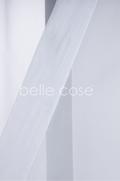 Pleated Plain Voile Curtain White (1x2.5 Pleats) - 2