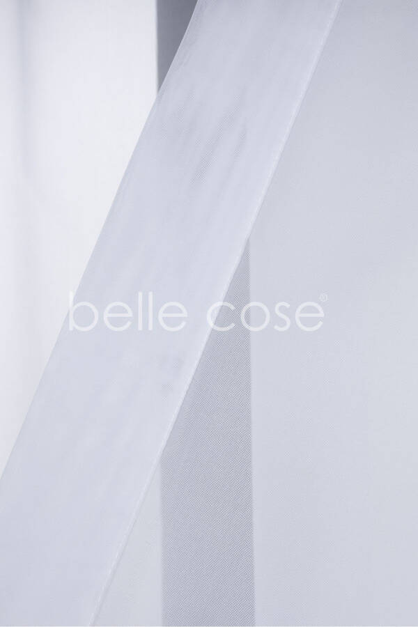 Pleated Plain Voile Curtain White (1x2.5 Pleats) - 2