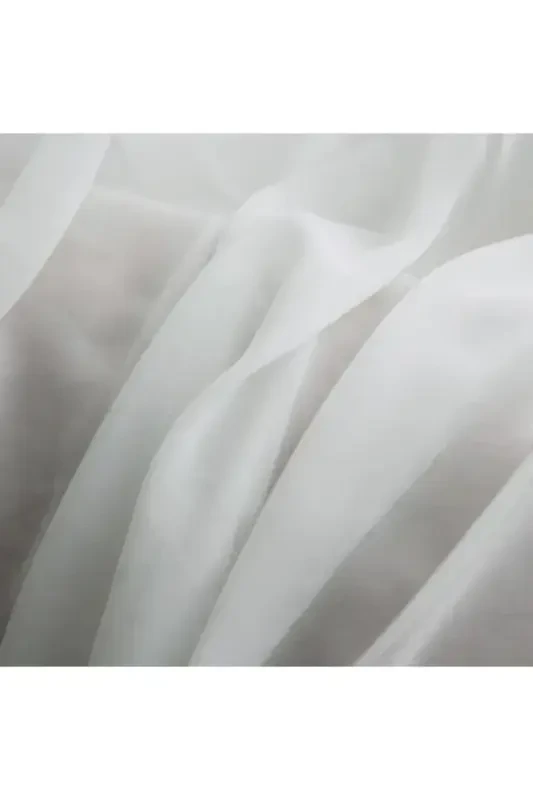 Pleated Plain Voile Curtain White (1x2.5 Pleats) - 1