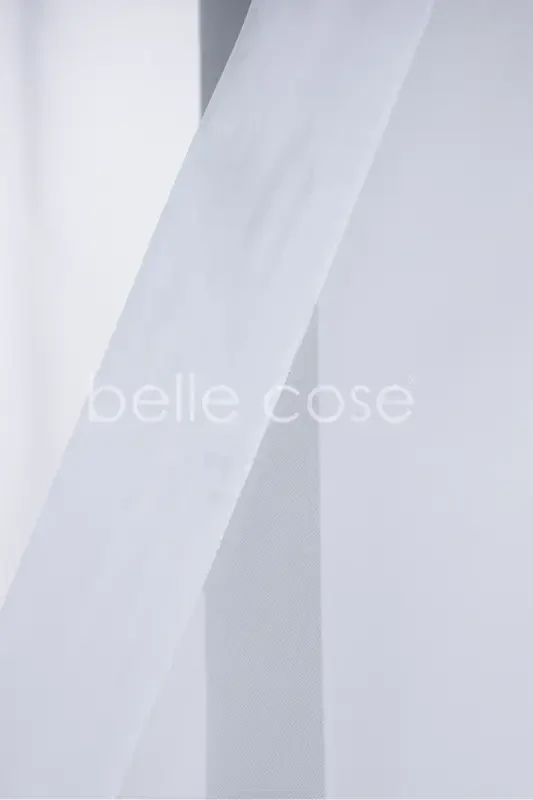 Pleated Plain Voile Curtain White (1x2.5 Pleats) - 4