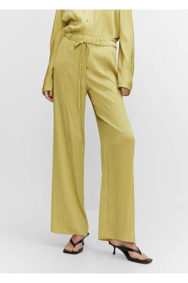 Pleated satin trousers - 1