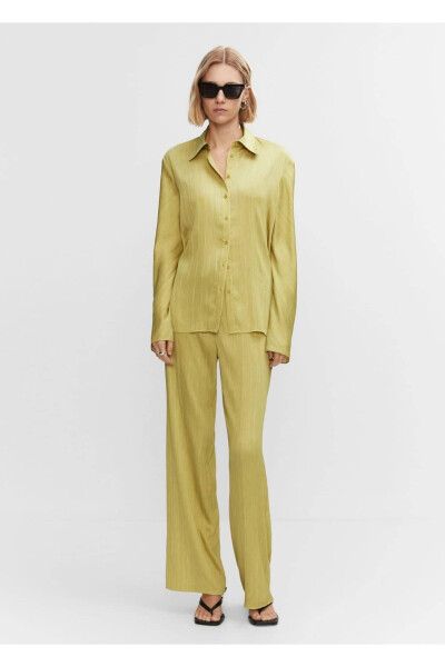 Pleated satin trousers - MANGO WOMAN (1)