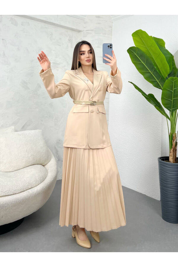 Pleated Skirt Suit Set - 1