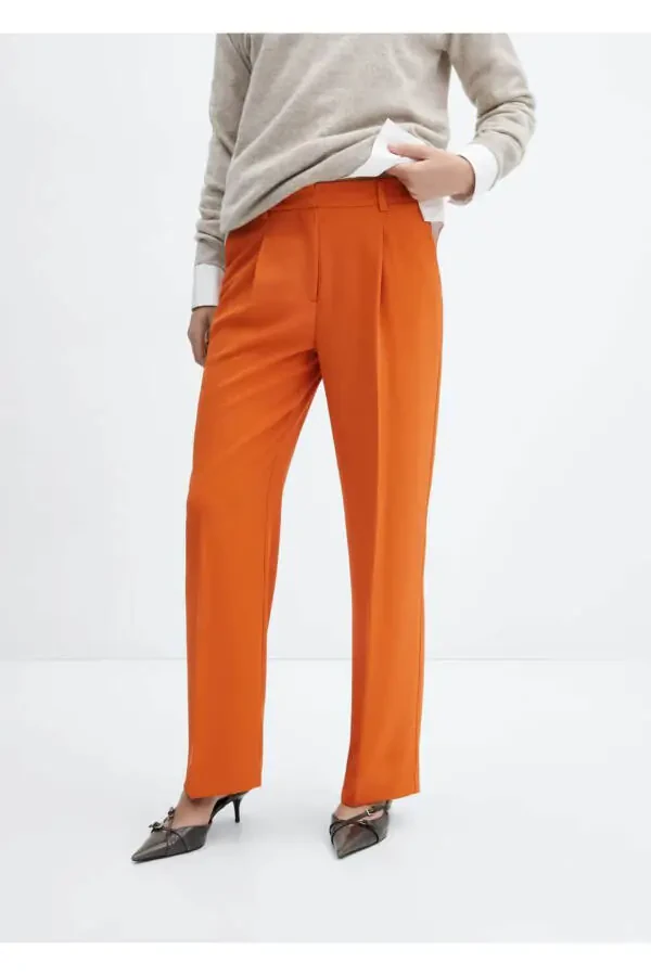 Pleated Straight-Leg Pants - 1