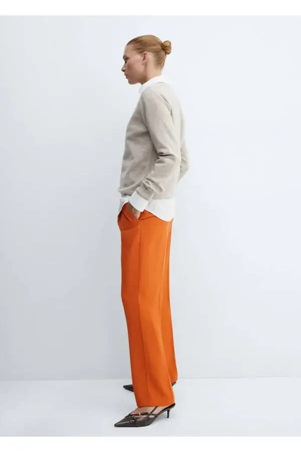 Pleated Straight-Leg Pants - 8