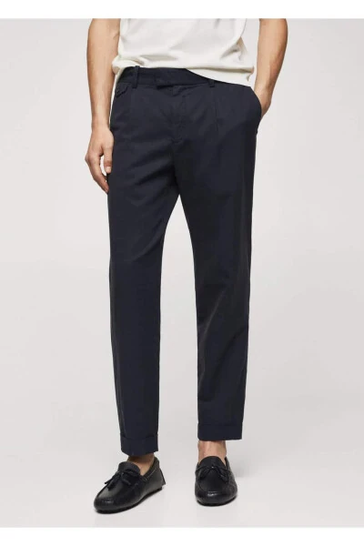 Pleated Trouser with Tapered Legs - 1