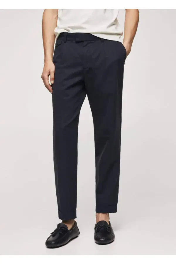 Pleated Trouser with Tapered Legs - 1