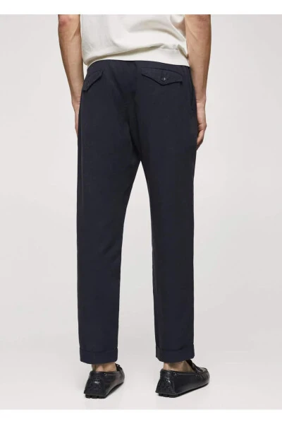 Pleated Trouser with Tapered Legs - 4
