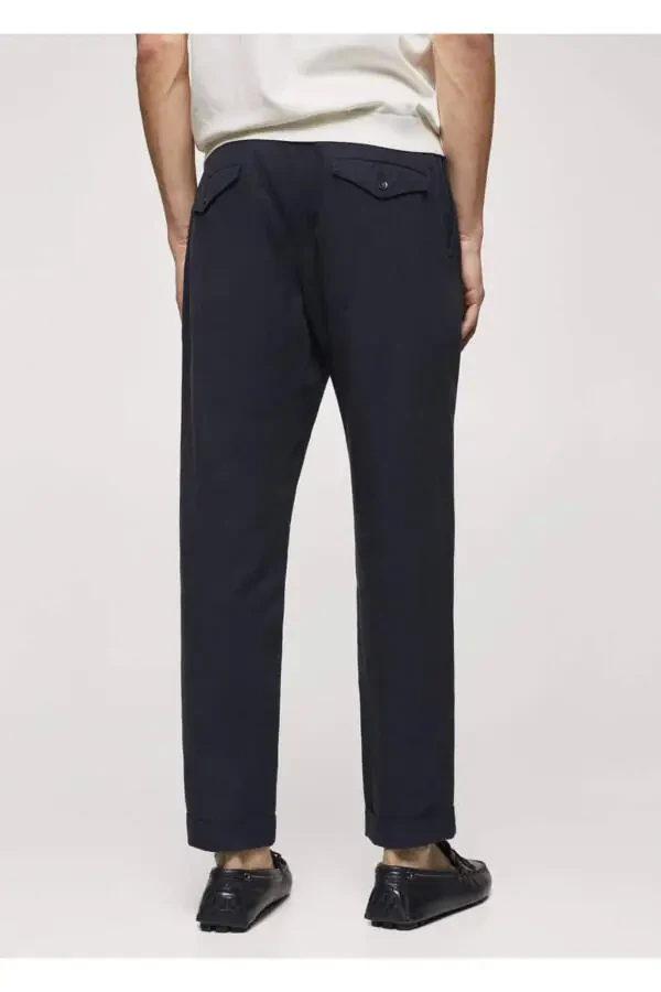 Pleated Trouser with Tapered Legs - 4