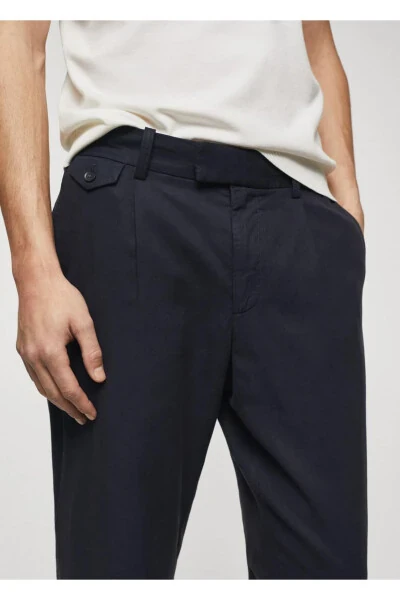 Pleated Trouser with Tapered Legs - 8