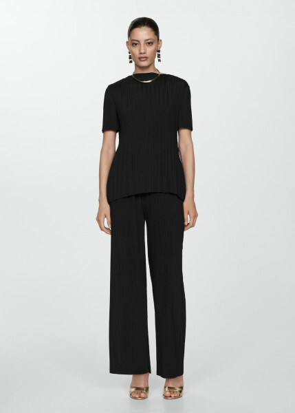 Pleated trousers, black. - 2