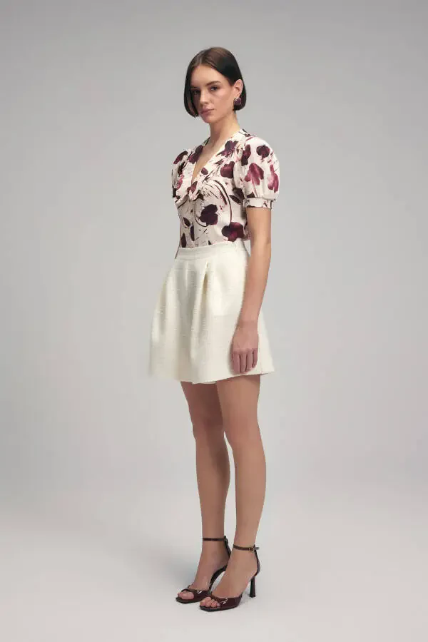 Pleated Tweed Shorts - 4