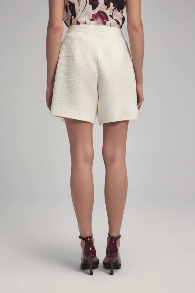 Pleated Tweed Shorts - 6