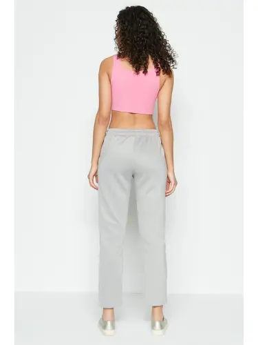 Pleated Waist And Cuffed Hem Sweatpants 810 Gray-Gray - 5