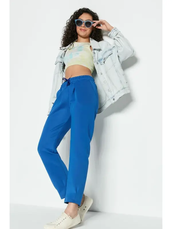 Pleated Waist and Hem Sweatpants 810 Sax-Blue - LC WAIKIKI