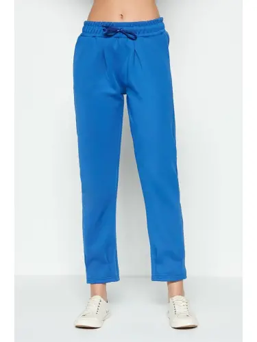 Pleated Waist and Hem Sweatpants 810 Sax-Blue - 4