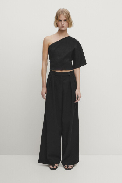 Pleated wide-leg pants - 1