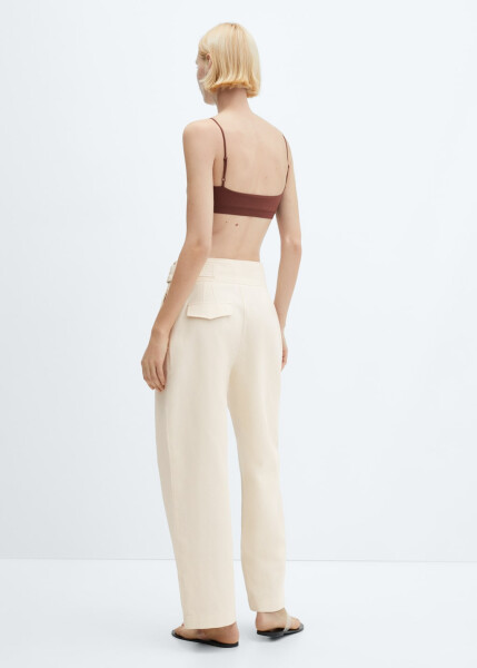 Pleated Wide-Leg Trousers - 3