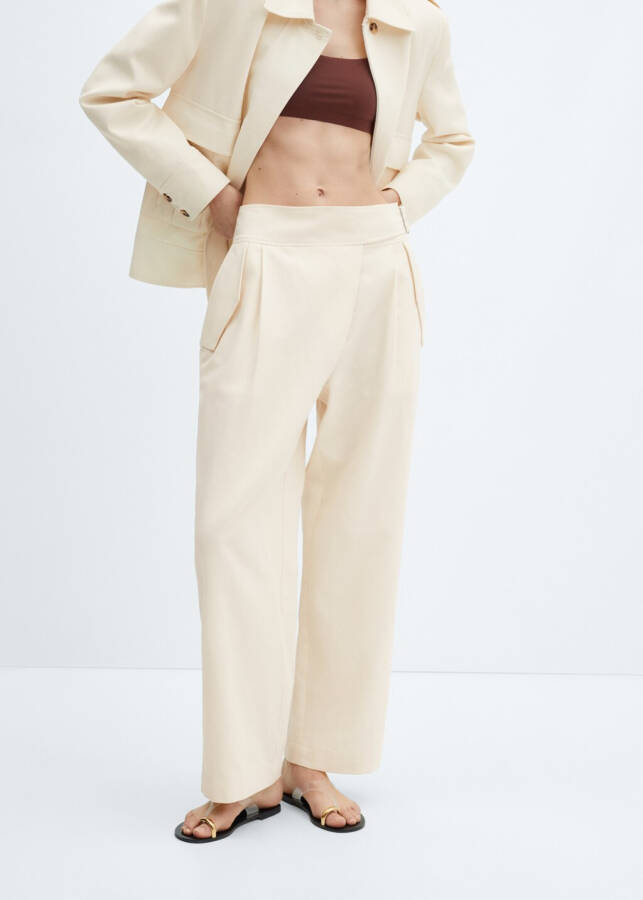 Pleated Wide-Leg Trousers - 7