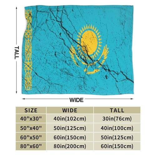 Плед с эффектом текстуры флага Казахстана для дивана, кровати, мягкого комфортного пледа 40