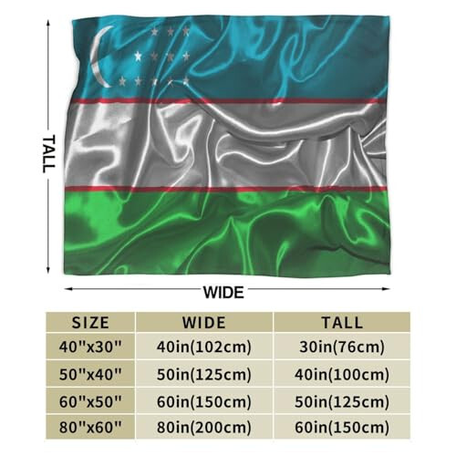 Плед в стиле шелка с флагом Узбекистана 50