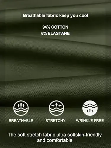 PLEPAN Erkaklar uchun Joggerlar Paxta Tortma Chino Kargo Shimlar Trekking Ochiq Havoda Twill Trek Jogger Sport Shimlari - 4