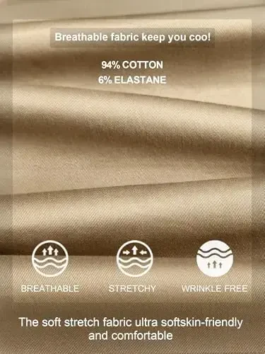 PLEPAN Mens Casual Cargo Joggers - Cotton Drawstring Chino Pants Hiking Outdoor Twill Track Jogging Sweatpants - 4