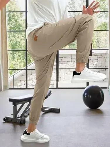 PLEPAN Erkaklar uchun kundalik yuk joggerslari - Paxta ipli xitoy shimlar Trekking uchun tashqi tvidli jogging sport shimlari - 6